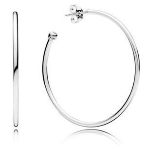 Retired PANDORA Large Silver Hoop Earrings